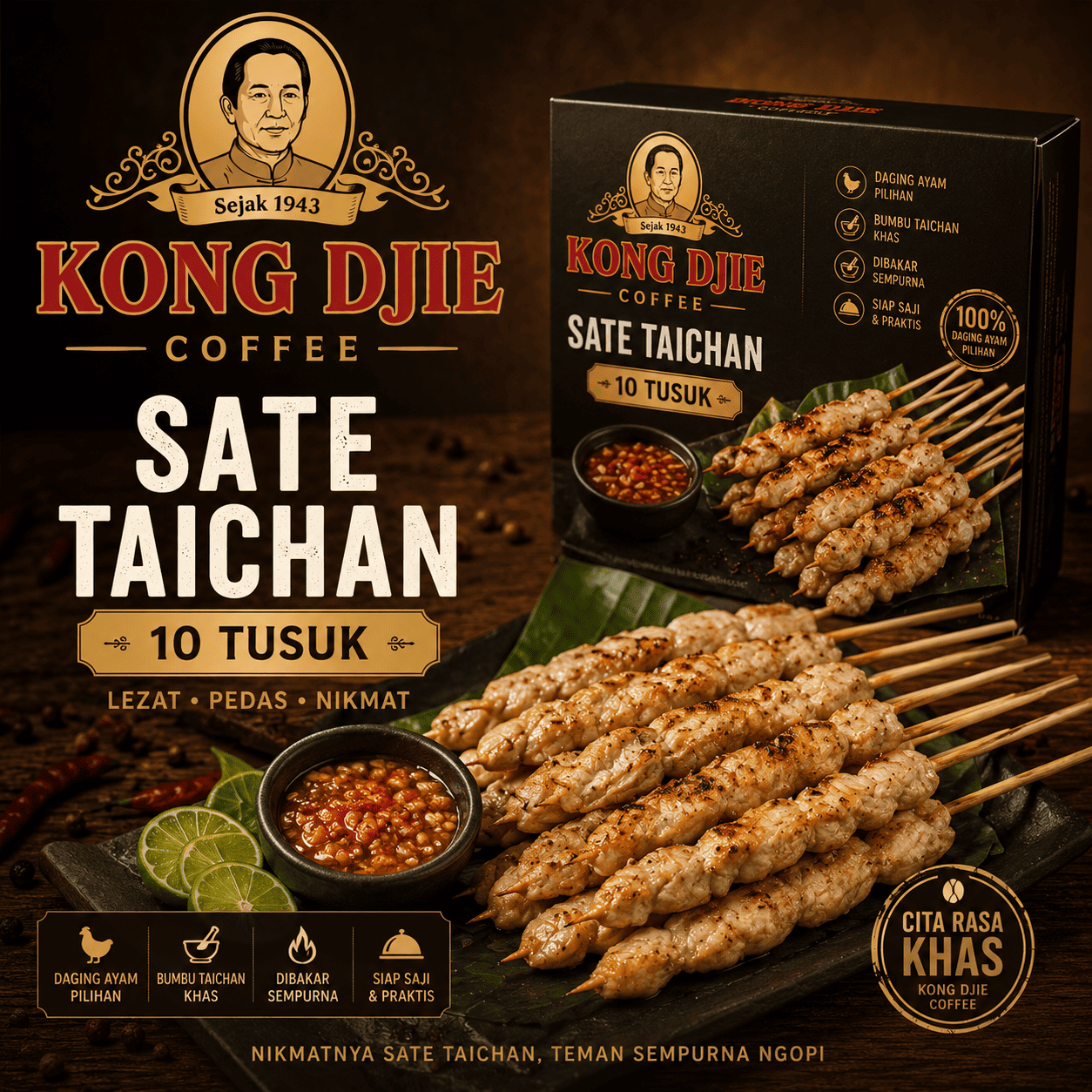 Sate Taichan 10 Tusuk Kedai Kopi Kong Djie